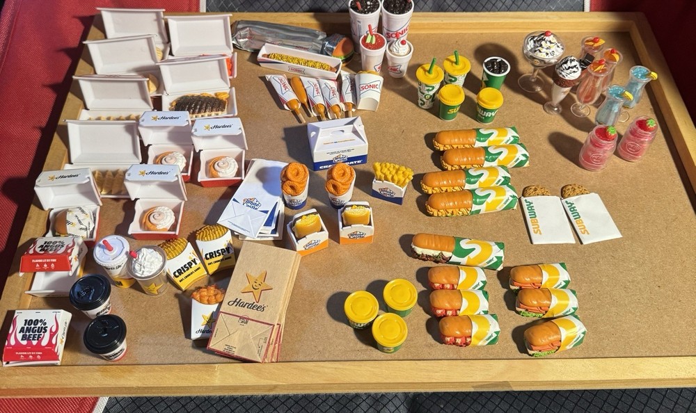 Mini Brand Lot of 69 Fast Food White Castle Hard Rock Subway Sonic Hardees Carls