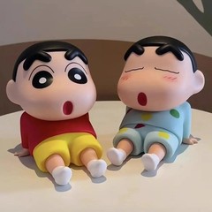 Crayon Shin-Chan Phone Holder Anime Figure Kawaii Desktop Decoration 11cm Toy