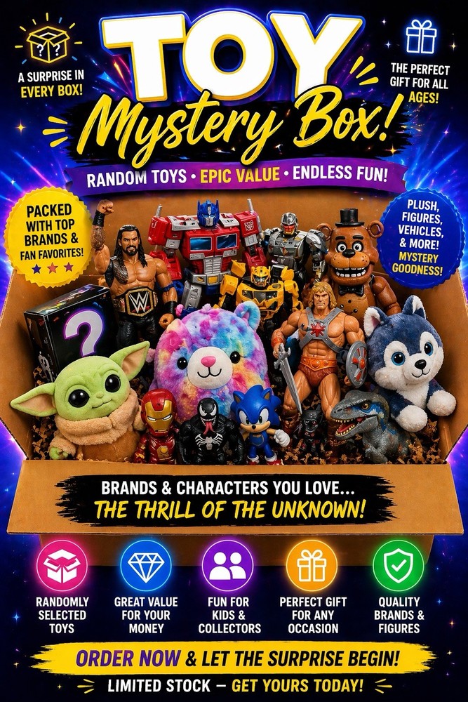 Toy Bundle For Kids Mystery Box Lot Assorted Bulk Mixed Plush Action Figure