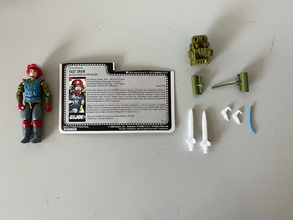GI Joe Fast Draw Near Complete (No Hoses, Damaged) w/ Card 1987 Hasbro READ