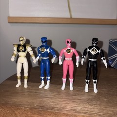 1995 Power Rangers Toy Figure Lot Saban VtG MMPR White Pink Blue Black 4 Inches