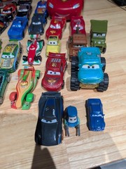 Disney Pixar Cars Die-Cast Model Lot of 34 + 11 Plastic + Carrying Case Mattel