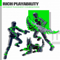 T13 Action Figure Set (Assembly Completed),Dummy 13,Titan 13 Action Figures,3D P