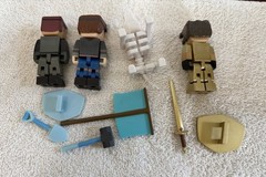 Tube Heroes Action Figure Lot DanTDM Grim & Sky Does Minecraft W/ Accessories
