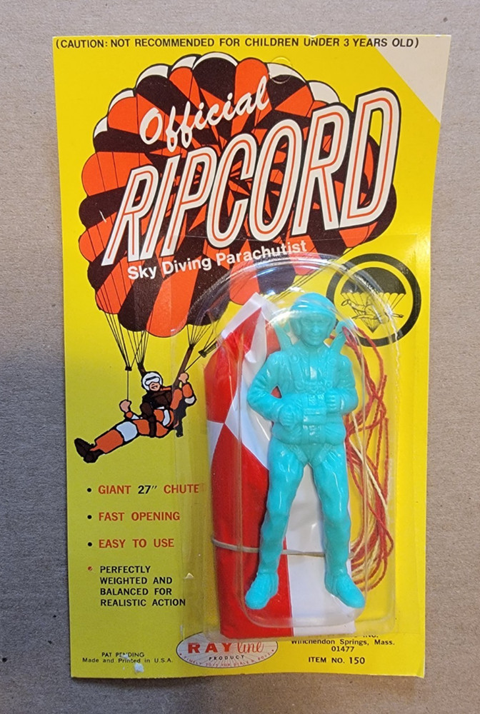RARE Vintage Ray Line RIPCORD TV Show Sky Diving Parachutist Toy Mint On Card