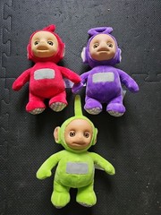 Mighty Mojo Teletubbies Talking Plush Purple Red Green NO Yellow