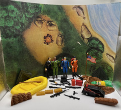Vintage 1983 Galoob A-Team 3¾” Action Figure Headquarters Set w/ accessories