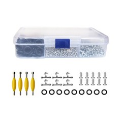 Gi Joe part Repair Box 100 T Hook 100 O-Rings 200 Screws 10 Black Stand 4 tools