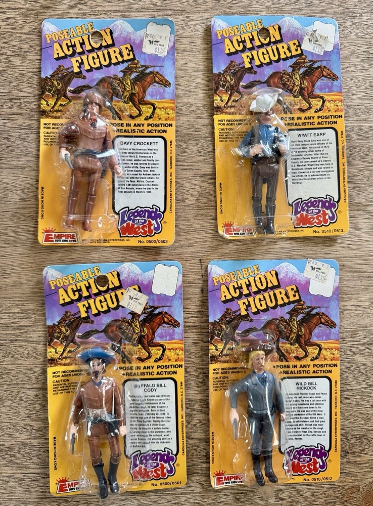 Vtg Empire LEGENDS OF THE WEST Figure LOT Davy Crockett WYATT EARP Wild Bill++