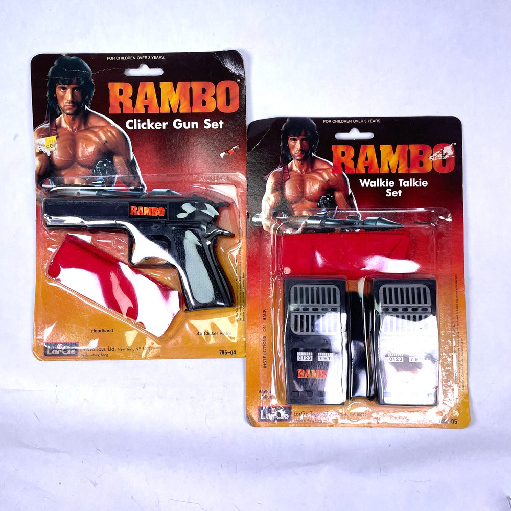 Rambo Clicker Gun & Walkie Talkie Set Vintage 1985 LarGo Toys Ltd.