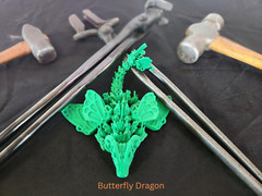 3D Printed Crystal Articulated Dragon | Home Office Desktop Fidget Toys Crystal