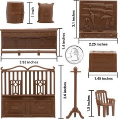 BMC Classic Marx Western Town Furniture 42pc Plastic Cowboy Playset Accessories