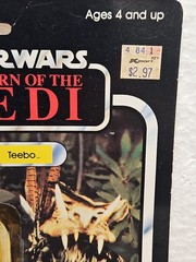 Star Wars 1983 Teebo Complete Original Kenner With 77 Back Card Open Bubble