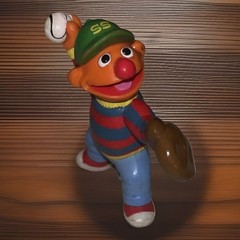 Sesame Street/ Ernie Baseball Pitcher /PVC Figure /1980s Applause Collectible.
