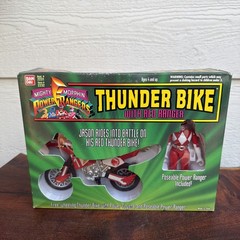 Vintage Power Rangers THUNDER BIKE w/ RED RANGER 1994 Bandai – Box Damage NOS