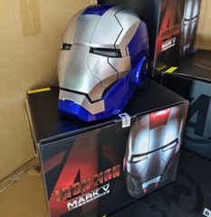 AUTOKING 1:1 Wearable JARVIS Voice Control Cosplay Iron Man MK5 Helmet Mask Gift