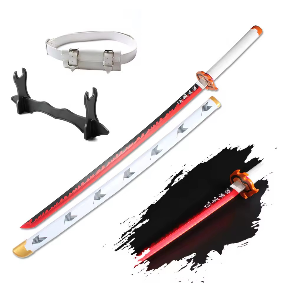 LED Light Up Fantasy Cosplay Prop Sword with Sheath Belt Holder