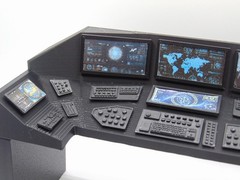 Custom 1:12 Scale Computer Operator Control Station Diorama Prop Set 6″ GI JOE