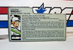 GI Joe Windchill 1989 v1 *100% COMPLETE w/File Card, Near Mint!* Vintage ARAH