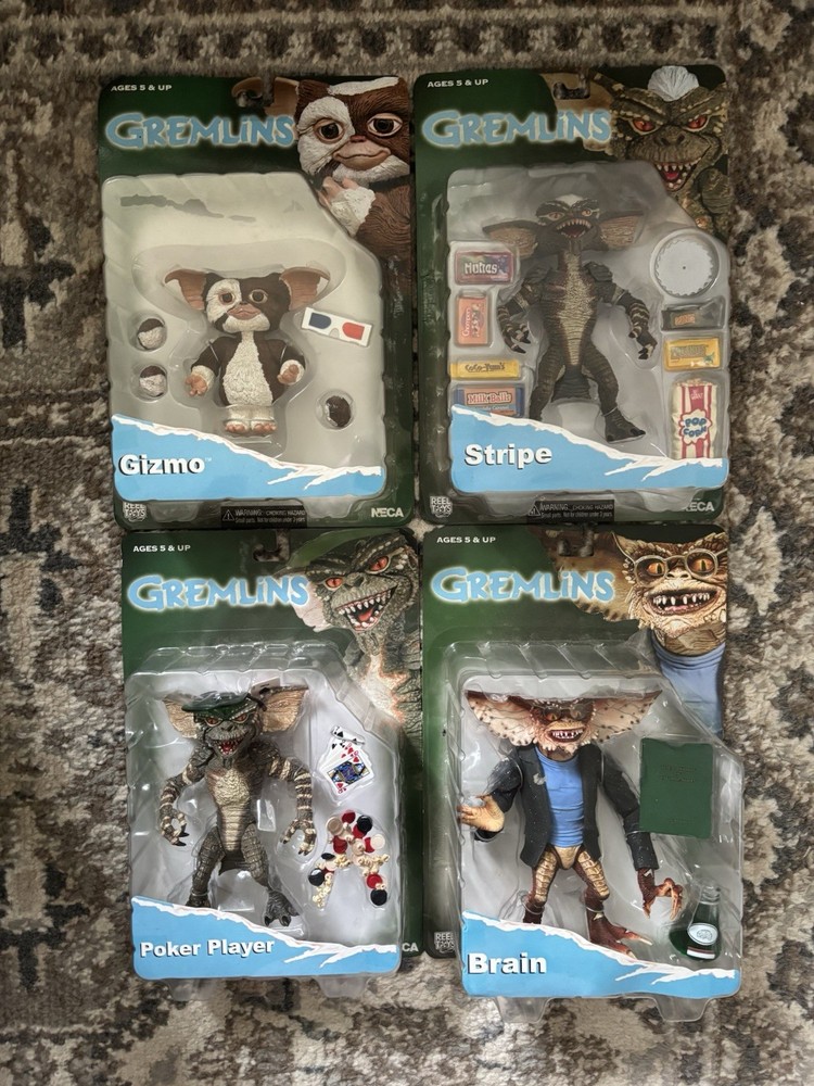 2003 NECA Reel Toys Gremlins Complete Set Of 4 Action Figures MOSC