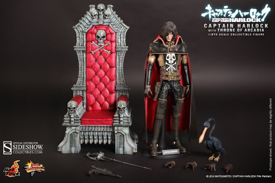 CAPTAIN HARLOCK SPACE PIRATE WITH THRONE OF ARCADIA 12 INCH FIGURE HOT TOYS 2014