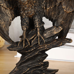 10.25″ Tall Patriotic Eagle on Rocks Statue Wild Bird Eagle Decorative Bronze Pa
