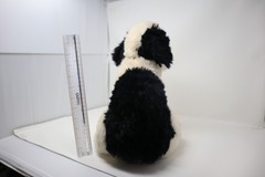 APPLAUSE BLACK/WHITE English Sheep Dog Plush Brown Toggle Collar 16″ 1985
