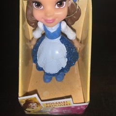 Disney Princess Mini Poseable Action Figure Doll Mini Toddler Belle Blue Dress