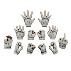 1/12 Scale Hands: Leather Gloved-Fingerless (Multiple Color Options)