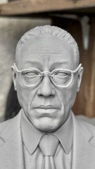 Breaking Bad Gus Fring 3D Printed Bust Statue 6.5 Inches Gray