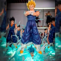 JT 38cm Dragon Ball Z Vegetto 3 Heads Replace Super Saiyan Figure Statue