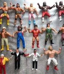 WWF WWE LJN WRESTLING SUPERSTARS LOT CASE 18 FIGURES & ACCESSORIES HULK HOGAN