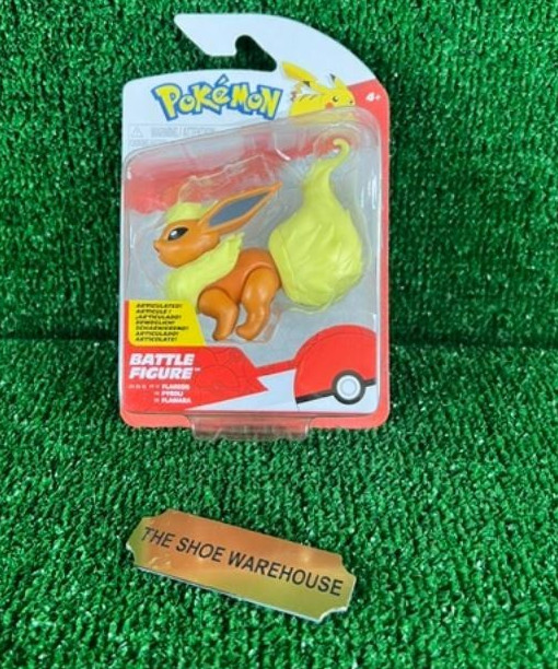 Flareon Pokemon Battle Feature Figure 3’’ Articulated Action ’19 Jazwares NEW
