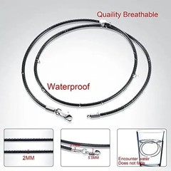 40-65cm Waterproof Braided Leather Necklace Cord Waxed Rope Lobster Clasp