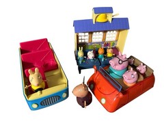 Miss Rabbit Big School Bus + Madam Gazelle School Set, Free Peppa Pig Family Car