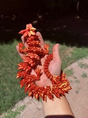 3D Printed Crystal Dragon 21” 60cm Articulated Fidget Toys, Red Gold