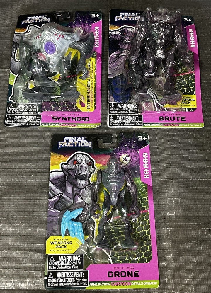 FINAL FACTION Hive Class Action Figure Lot (3) Drone/Brute/Synthoid NEW 2022