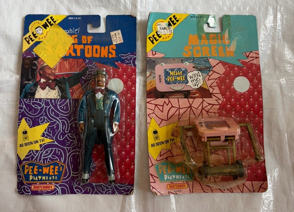 Pee Wee Herman Vintage Matchbox Toys Lot – Magic Screen + King of Cartoons NOS