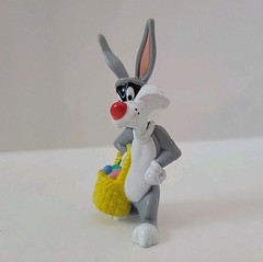 Vintage Looney Tunes PVC Set Warner Bros 1999 EASTER Marvin Martian Bug Bunny