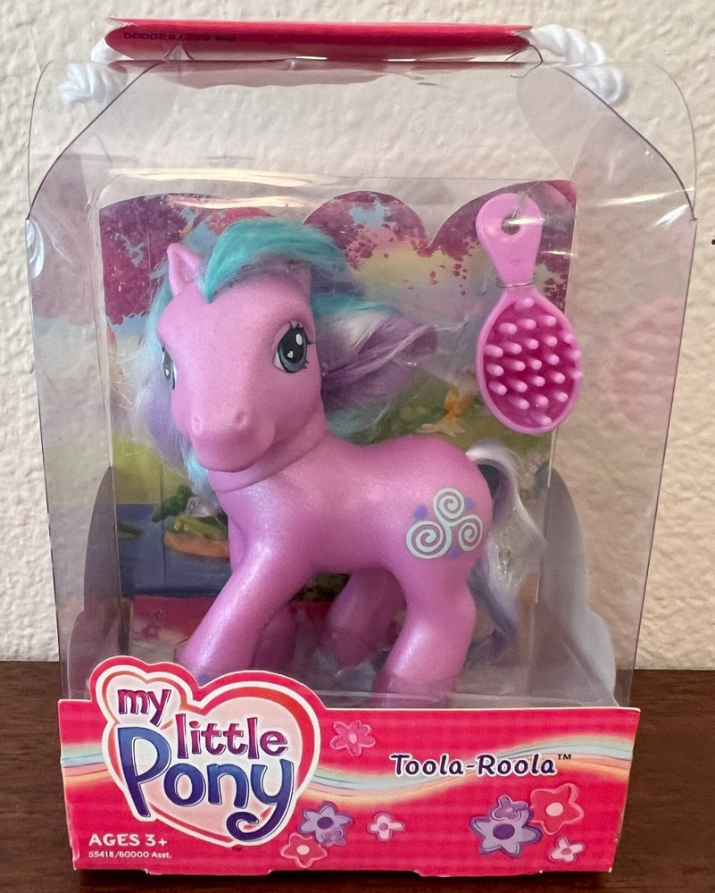 My Little Pony G3 Toola-Roola Rainbow Pony set dark pink version 2004 NIB