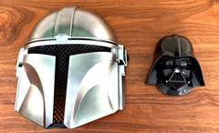 Star Wars Mandalorian Rubie’s Child Helmet +Darth Vader Sound Clip Figure lot