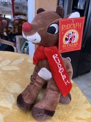 9 1/2″ 50 Years Rudolph The Red Nosed Reindeer Scarf Logo Soft Plush Dandee NWT