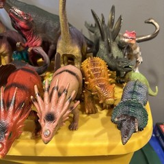 DINOSAUR Toy Figure Lot of 30 Hard Plastic Prehistoric Animals T Rex All Sizes