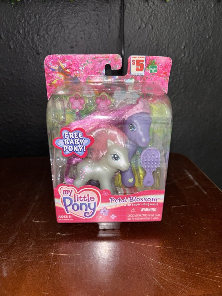 NEW – My Little Pony MLP G3 2003 Petal Blossom w/ Super Long Hair Free Baby Pony