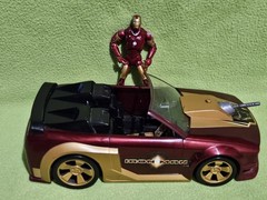 2008 Iron Man 12″ Mustang Sports Car & Figure By Hasbro – Free Shipping!!!