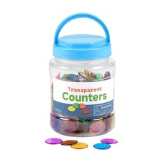 Fun Express Translucent Rainbow Chip Counters with Storage Jar – 300 Pieces