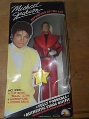 LJN Michael Jackson Poseable Thriller Outfit Figure w/ Glove Mic Stand
