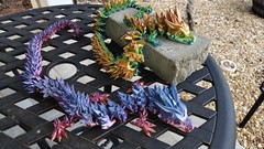 3D Printed Crystal Dragon Flexible Full Articulated Dragon Fidget Toy Decoration
