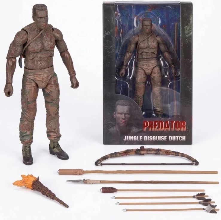 NECA Predator 30th Anniversary Jungle Disguise Dutch Arnold Schwarzenegger