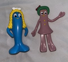 Gumby Friends Lot of 2 Goo And Minga Pink And Blue